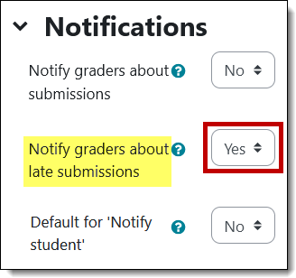 Assignment Notification options