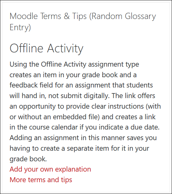 Screenshot of random glossary entry