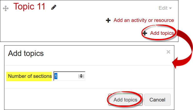 Sceenshot of Add topics