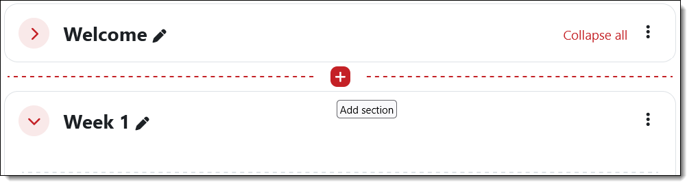 Screenshot of insert section