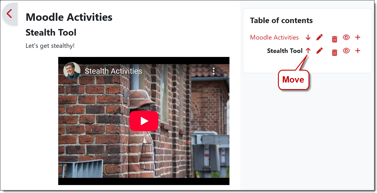 Screenshot of completed second chapter with move icon highlighted