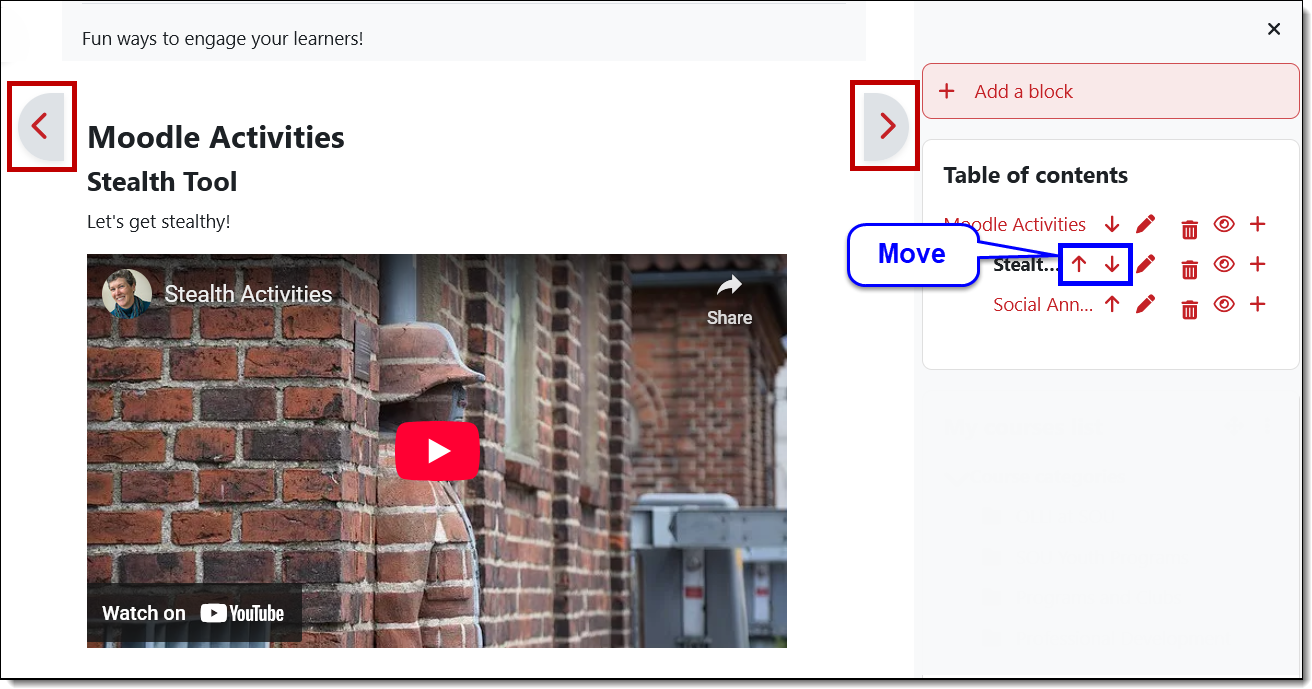 Move icons in book controls