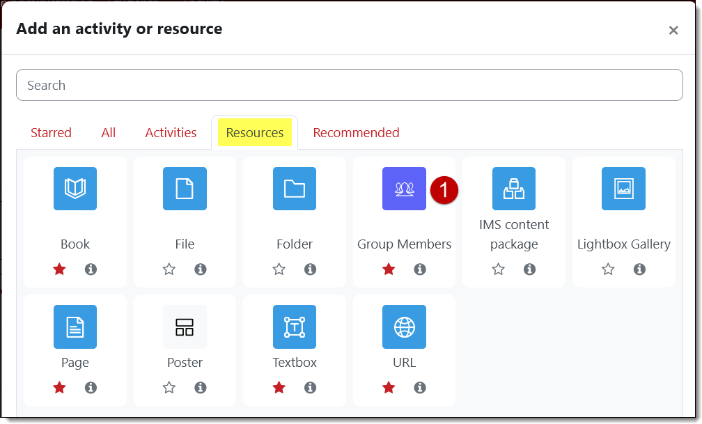 Screenshot of add Group Member resource