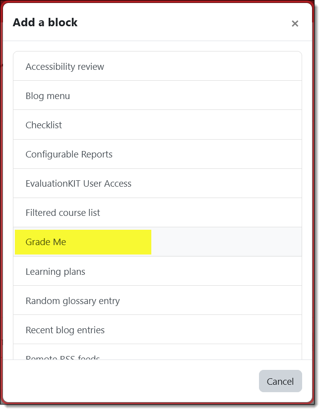 Screenshot of edit button and block column expander