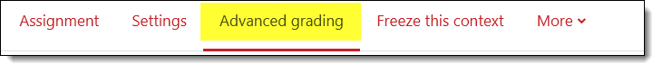 Screenshot of Advanced grading tab