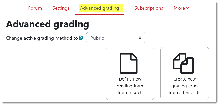 Screenshot of Advanced grading options