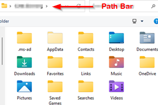 Picture of the Box options on a Windows computer after prompting box to upload a folder. The Path Bar is highlighted in the picture