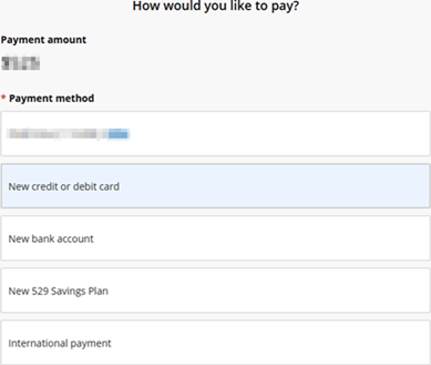 Picture of different payment options for whatever you want to pay the amount you previously listed