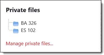 Screenshot of a private files block