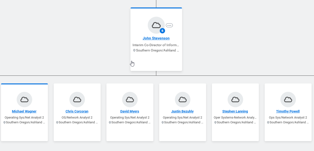 Image of Workday Team View from an employee profile